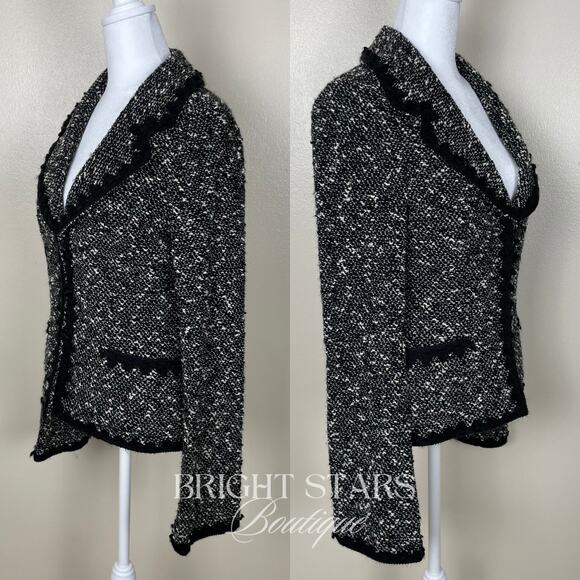 Rare Vintage Black White Tweed Jacket Wool Blend ASO Lorelai Gilmore Girls - Picture 5 of 8